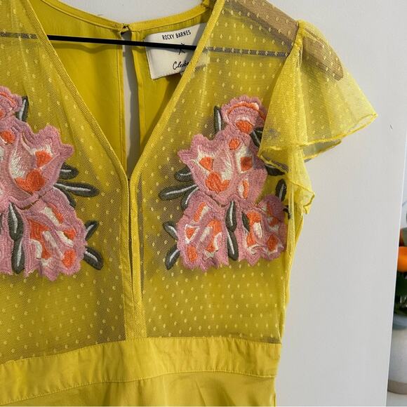 Cleobella x Rocky Barnes Yellow Floral Mini Dress XS - Picture 6 of 12